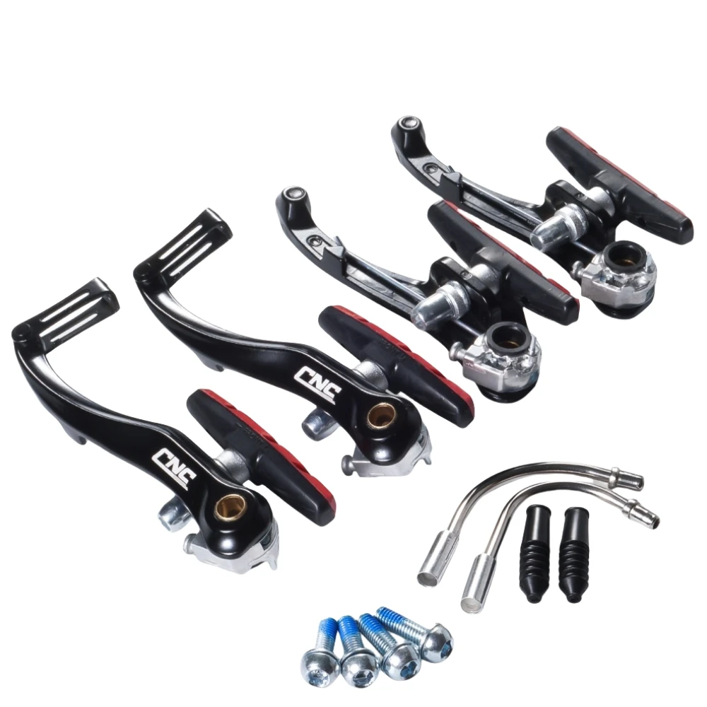 

CNC Bicycle Accessories Bike V Brake Kit For MTB Road Bikes Rim Brake System Replacement With Shoes, Cycling V Brake Set