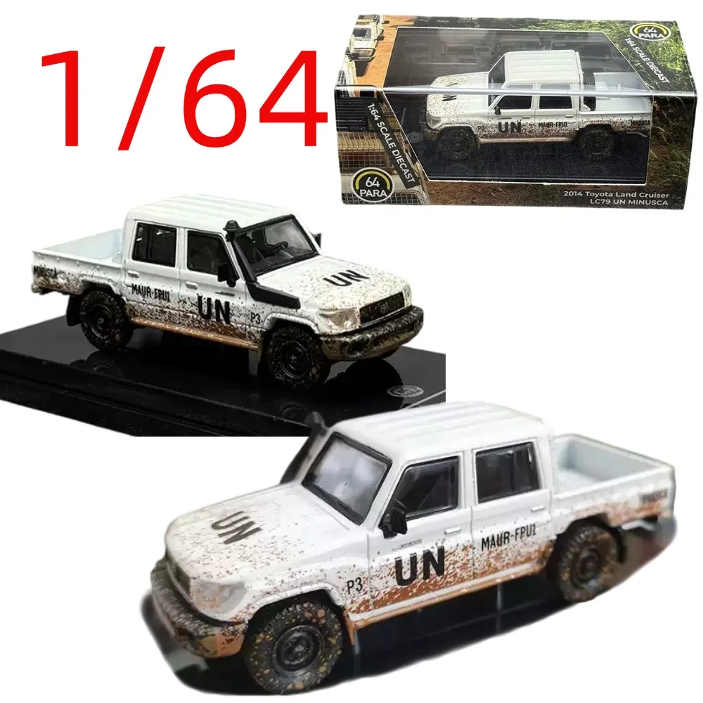 PARA Diecast, Modelo a Escala 1/64 de Toyota Land Cruiser LC79, Camioneta, Modelo de Aleación, Land Cruiser LC79 Todoterreno, Modelo Coleccionable para Exhibición