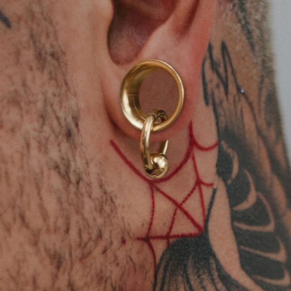 2 قطعة/مجموعة الفولاذ المقاوم للصدأ جولة الأذن مقاييس المقابس المتوسع الأذن الشماعات نفق ثقب النساء مجوهرات للجسم نقالة ترصيع #4