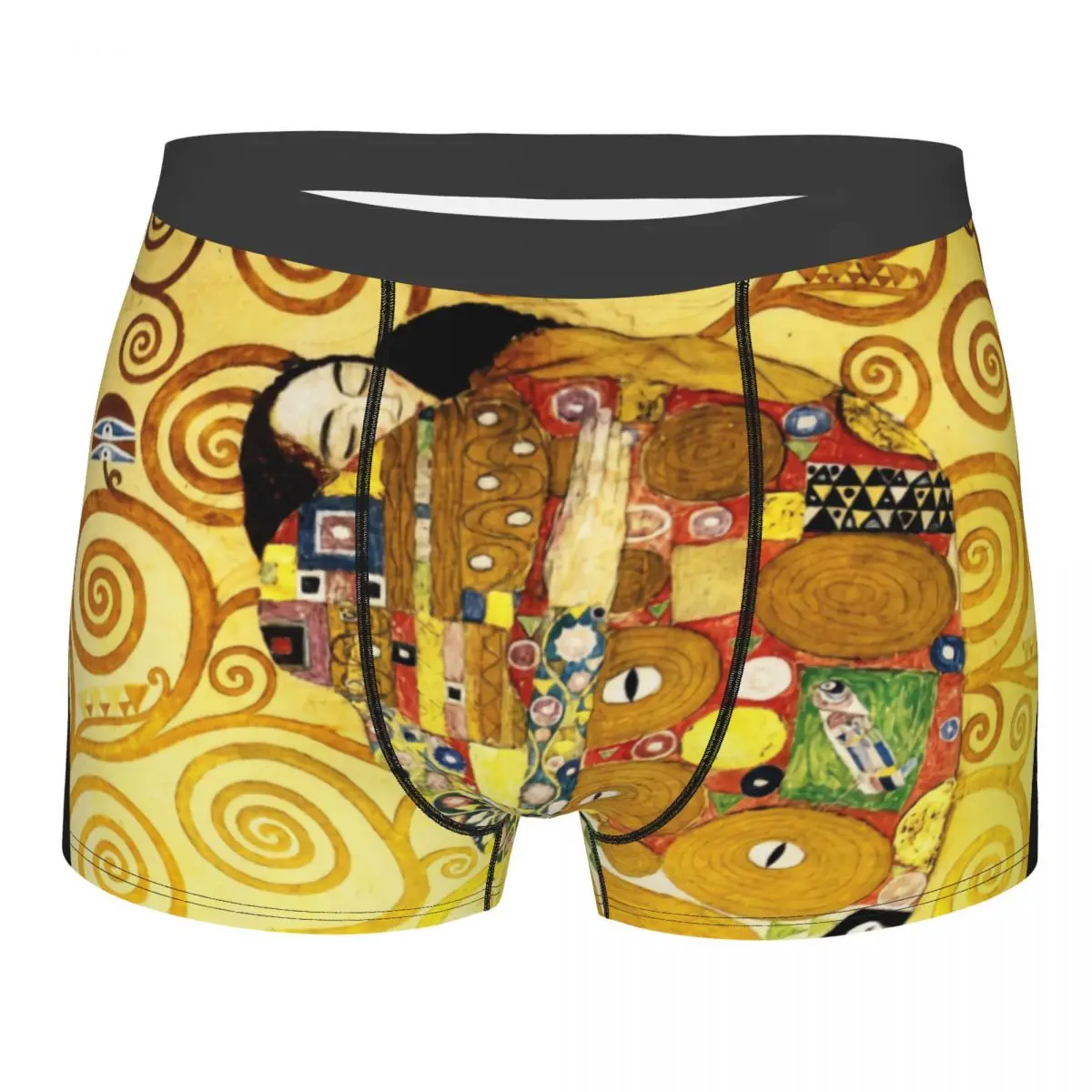 

Custom Gustav Klimt The Embrace Underwear Men Breathable Austrian Painter Boxer Briefs Shorts Panties Soft Underpants For Male