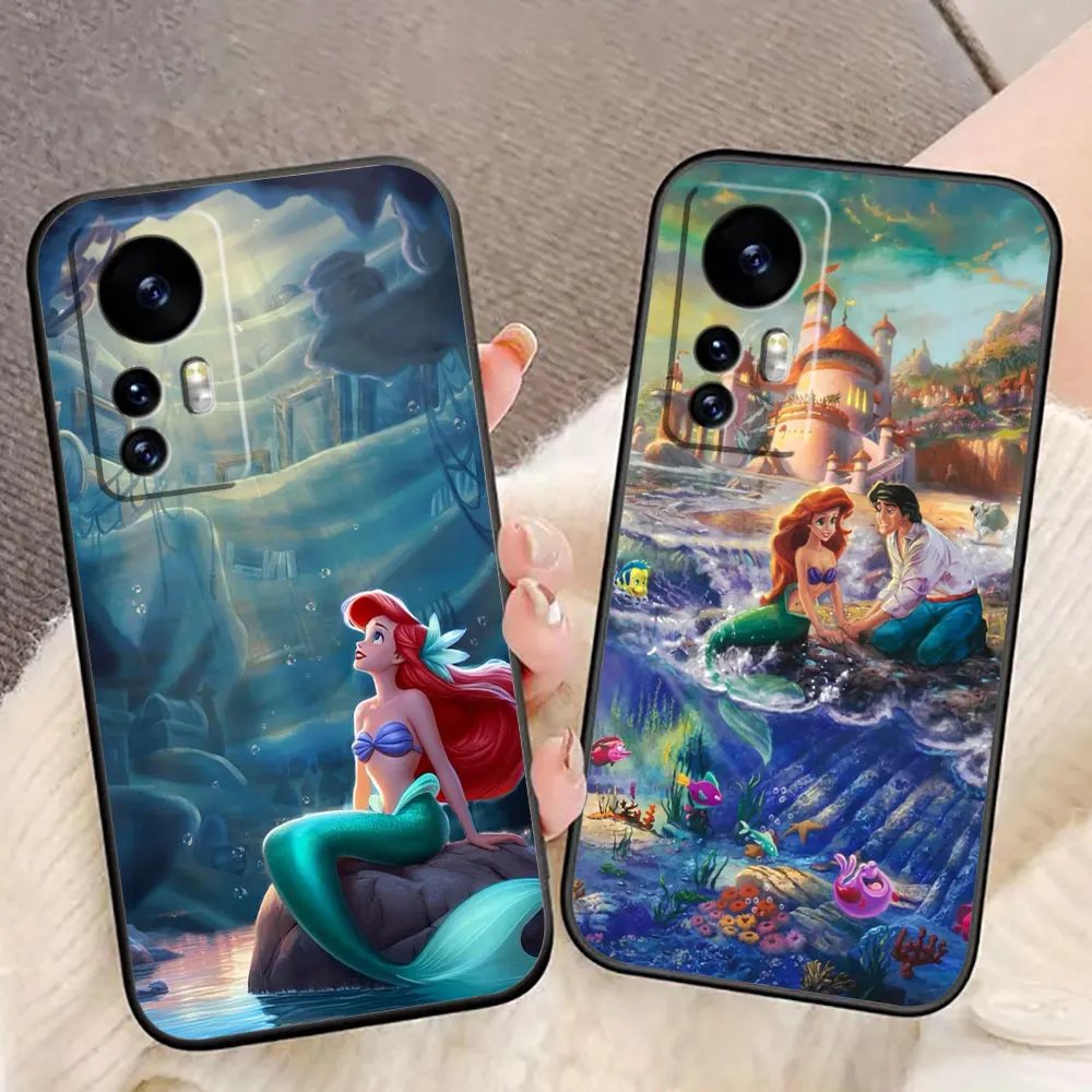 Disney Mermaid Princess Phone Case For Xiaomi 13 12 12T 11 11T 10T 9 LITE POCO F6 F5 F4 F3 M6 M5 M4 M3 X5 X3 GT Case Funda Shell