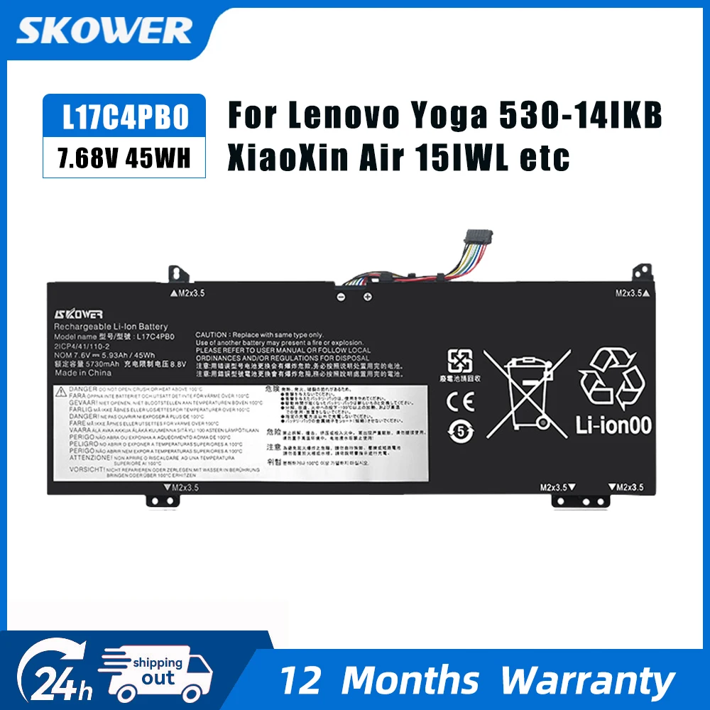 SKOWER batería del ordenador portátil para Lenovo Xiaoxin Air 14ARR 15IKBR Ideapad 530s-14IKB 530s-15 Flex 6-14IKB L17C4PB0 L17C4PB2