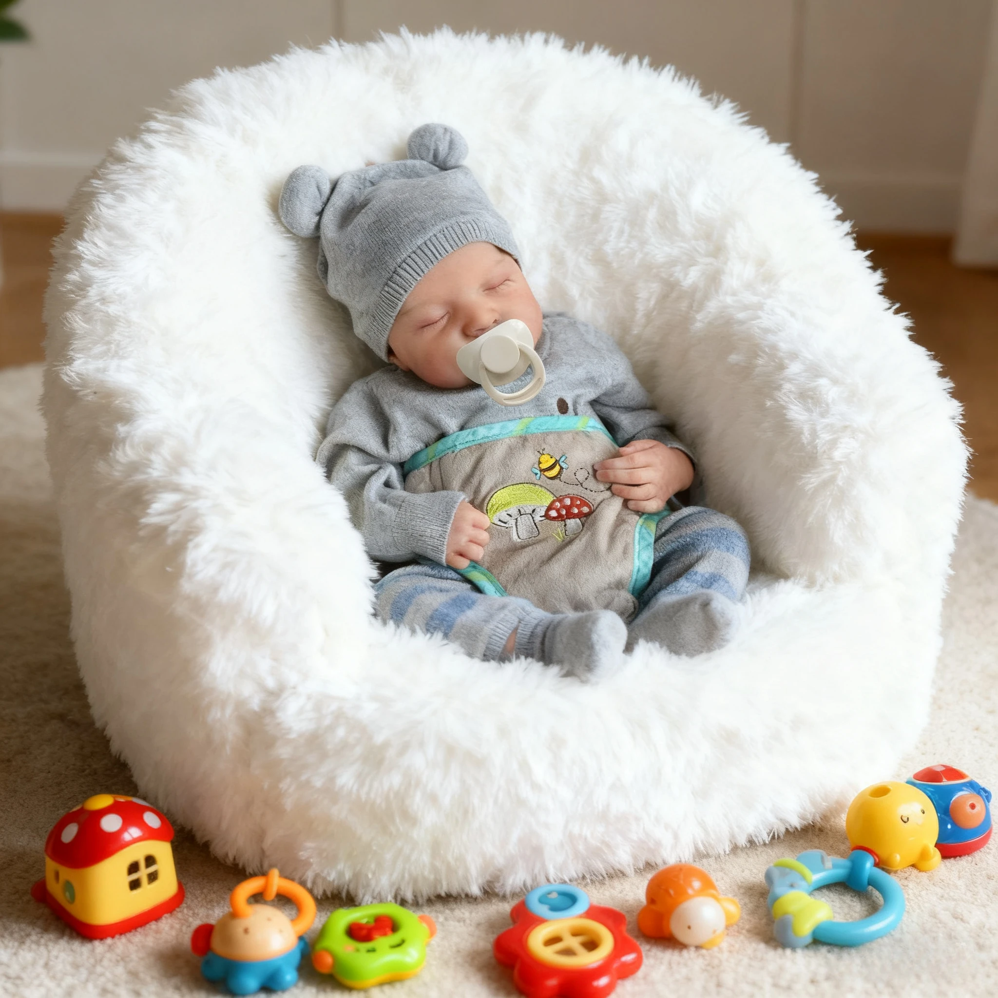 

NPK 19'' Handmade 3D Painted Skin Visible Veins Full Body Lifelike Reborn Levi Sleeping Baby Soft Touch Collectilbe Dolls