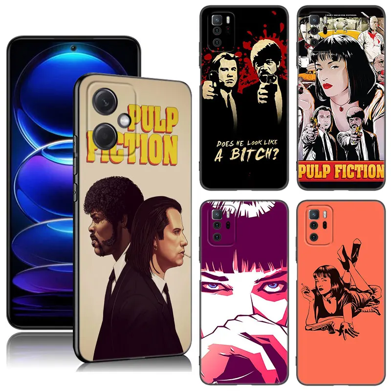 Movie PULP FICTION Black Silicone Phone Case For Xiaomi Redmi Note 10 11 11S 12 13 4G 8 9 11T Pro 5G Plus 8T 9S 10S 12S