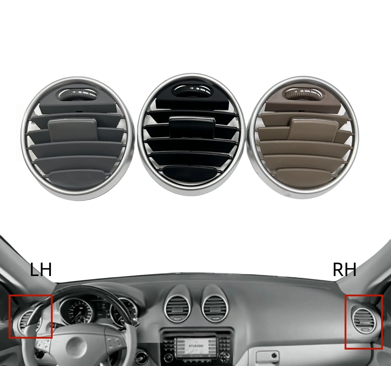 Air Vent A/C Grille for Mercedes Benz GL Class (X164) 2006-2012, Class M (W164) 2005-2011 Replace 1648302154 1648301954