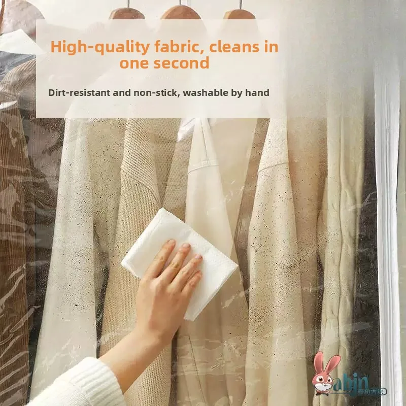 Full-Coverage Floor-standing Clothes Hanger Dust Cover Transparent Display for Home Use Clothing Storage Dustproof Cover