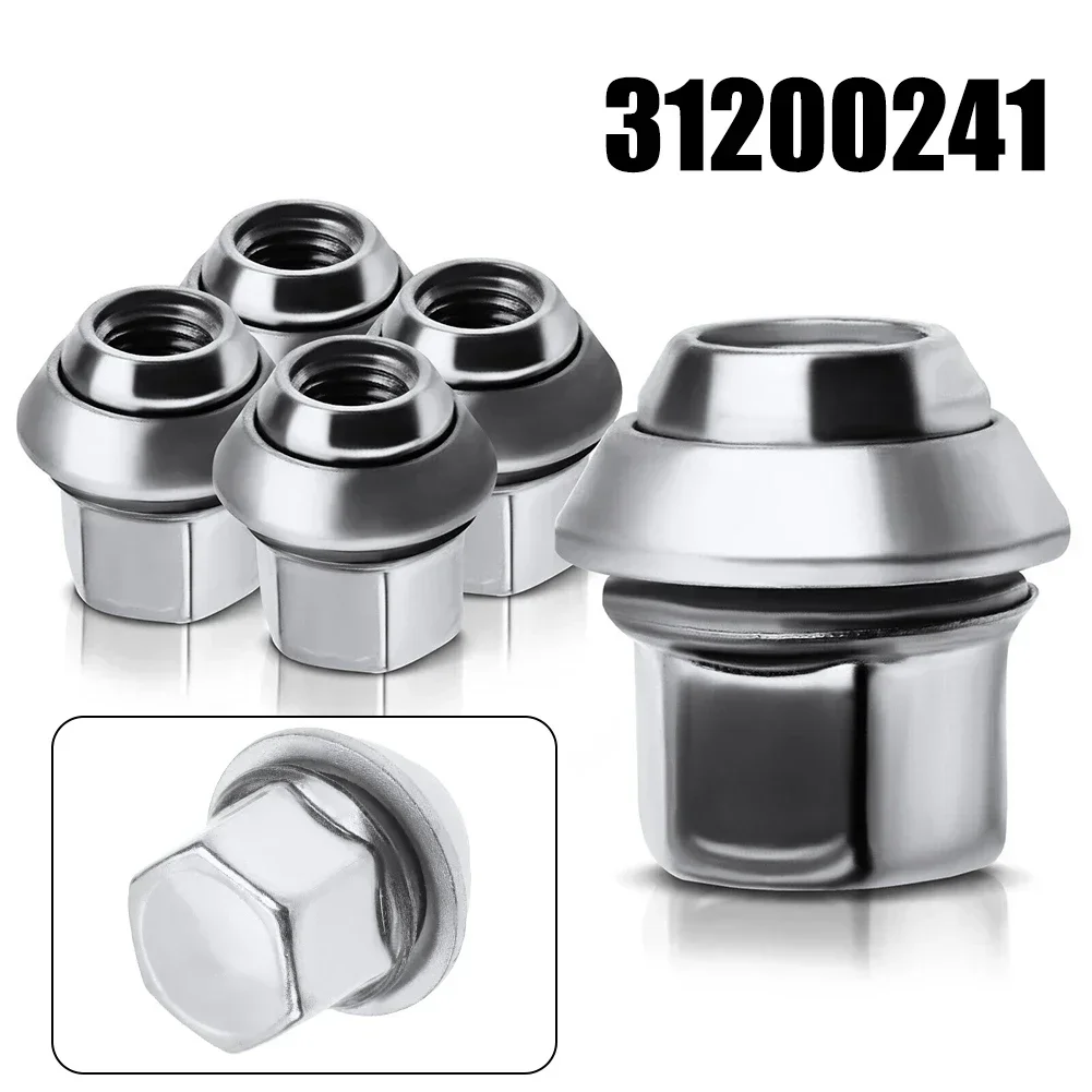 5Pcs Car Chrome Wheel Nuts For Ford Focus For Volvo C30 C70 II  S40 II V40 V50 30666349 30683951 30723579 Replacement Car Part