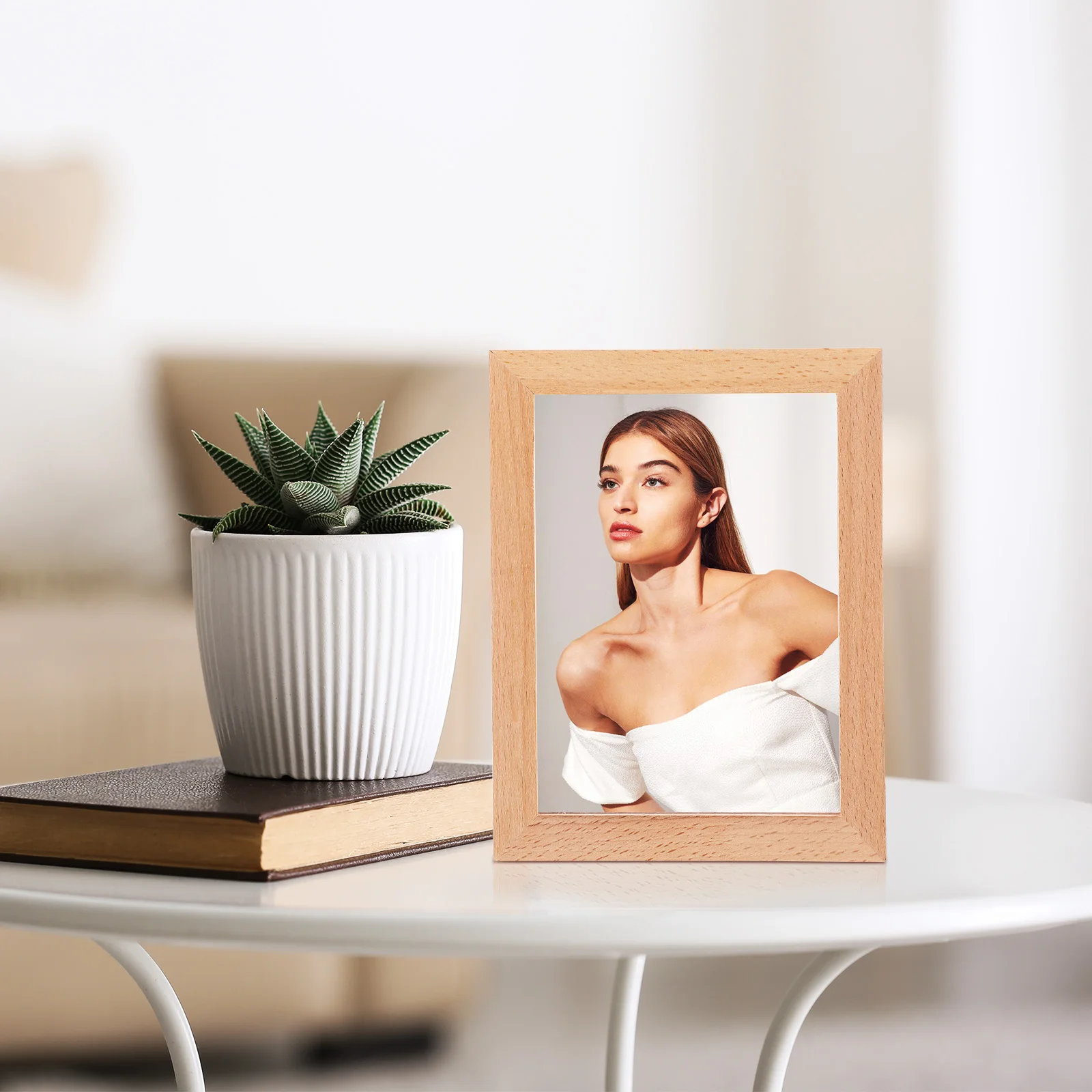 

LED Photo Frame Night Light Wood Small Desk Home Decor Unique LED Light Picture Frame Lightweight Bedroom Study Living Room