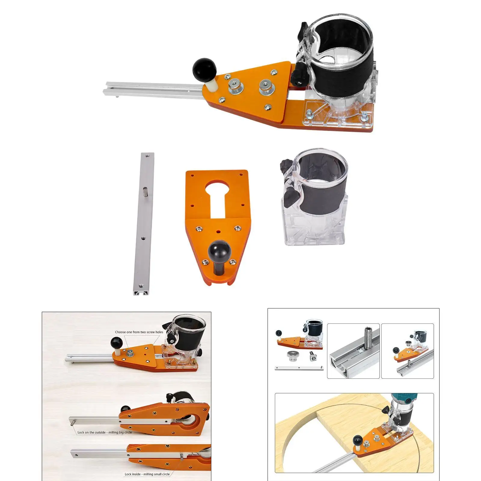 

Circle Cutting Jig Clear Cover Accessories with Guide Track for Electric Hand