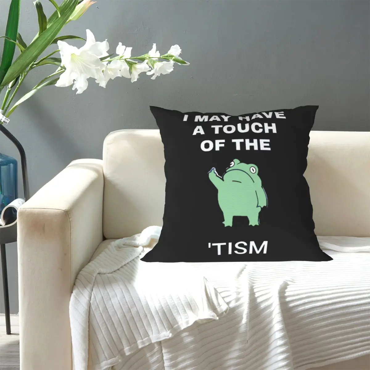 I May Have A Touch Of The Tism Square Pillowcase Pillow Cover Cushion Zip Decorative Comfort Throw Pillow for Home Bedroom