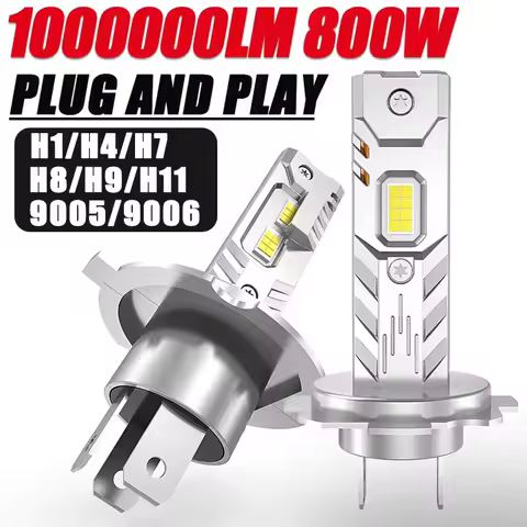 H7 H4 H1 H8 LED Car Headlight Bulbs 1000000LM Mini Wireless Auto Lamp +800% Bright Spotlights 6000K Automobile Headlamp 12V 24V