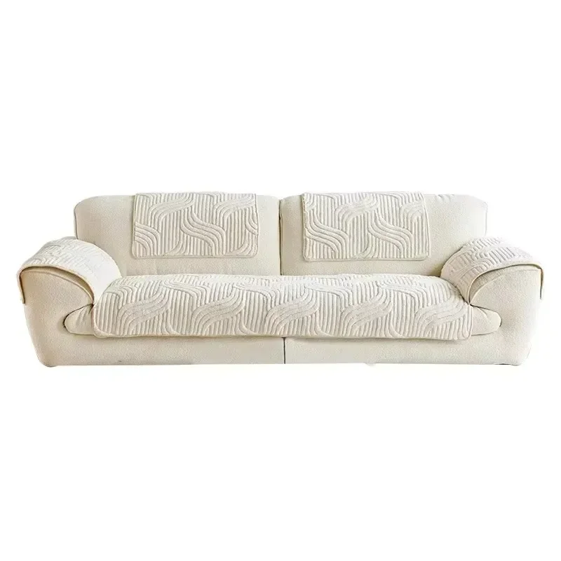 Autumn and Winter New 2024 Cream Style Straight Row High-grade Non-slip Cushion Cover Cloth Towel Thickened Plush Sofa Cushion