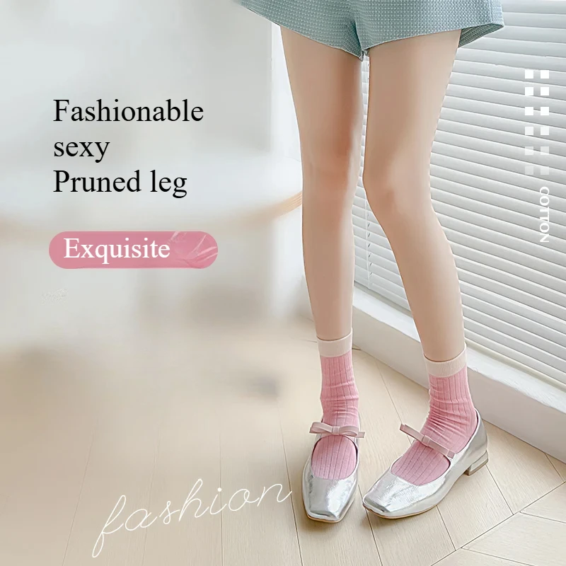 7 Pairs of Women's Mid-tube Socks Soft Four Seasons Soft and Comfortable Legs Fashionable and Sexy Pruned Leg Exquisite Socks