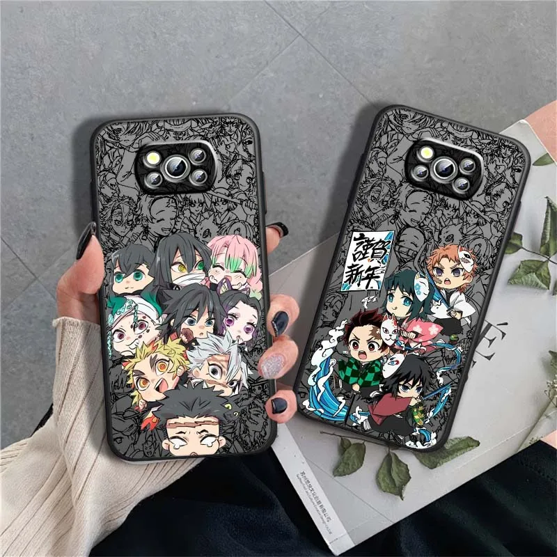 

Cute Demons Slayer Cartoon For Xiaomi Poco X6 X5 X4 X3 M6 M5s M5 M4 M3 F6 F5 F4 F3 Pro 5G Frosted Translucent Phone Case