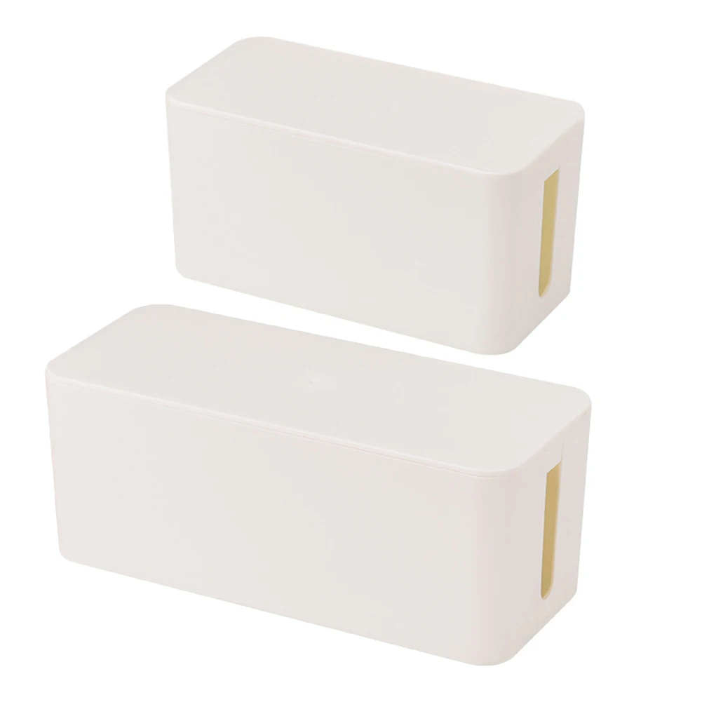 For Cable Tidy Box Pair Designed for Efficient Cord Control Attractive Wooden Lid Doubles as a Decorative Shelf Space