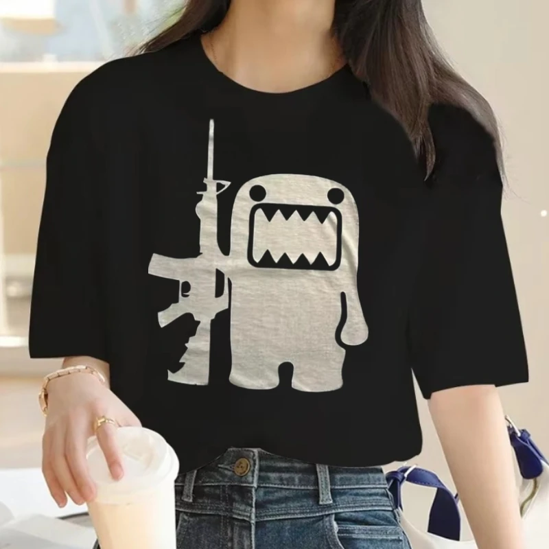 

2025 Summer Oversize Tees Rhinestone Funny Pattern Daily T-Shirts Men and Women Simple Short-Sleeves Loose Top Cotton Clothing