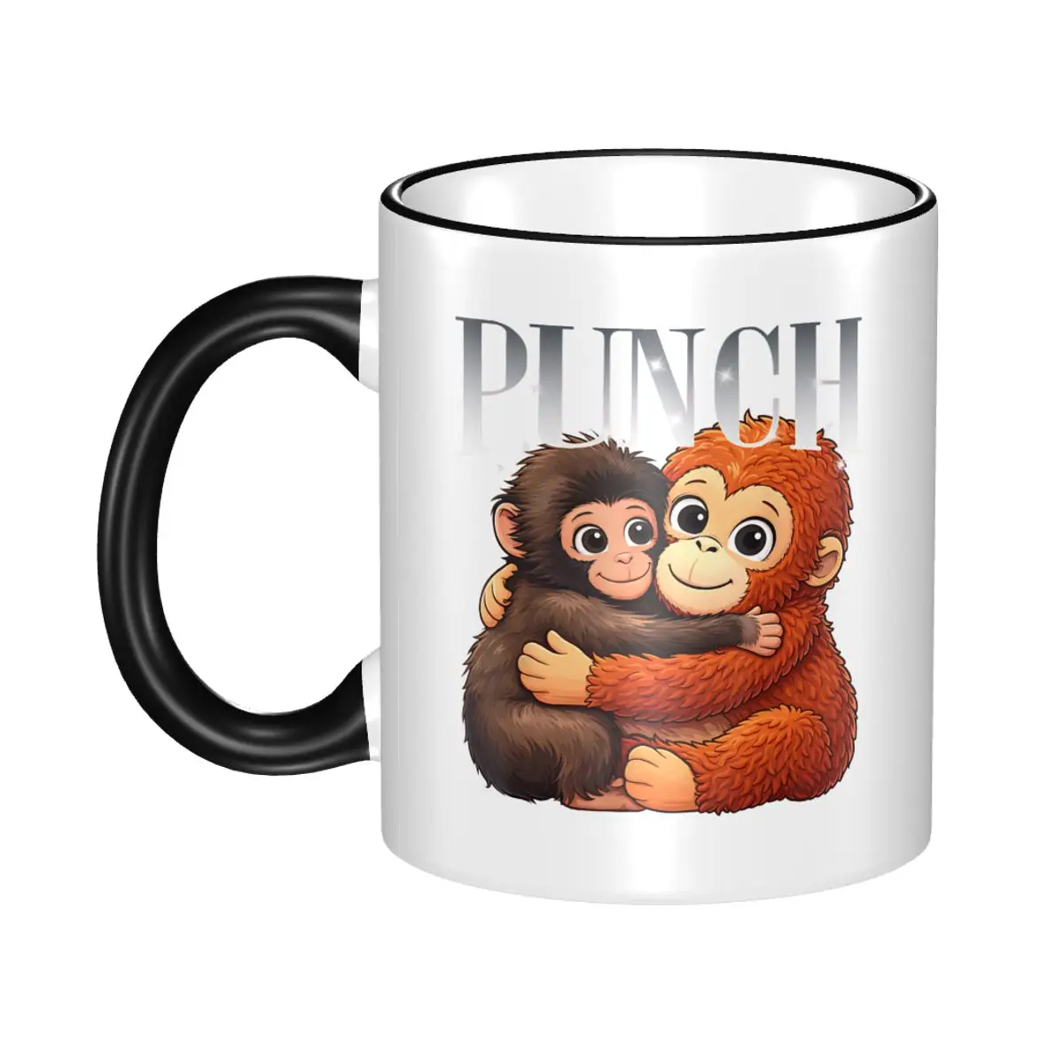 

New Arrival Punch Monkey Hugging Oran-Mama Merch Mug Cute Coffee Cup
