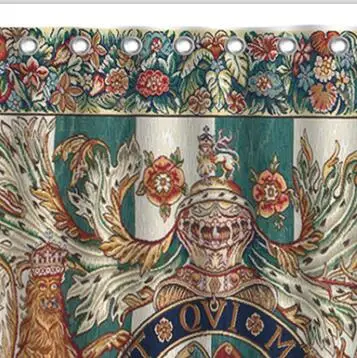 Crest Coat Of Arms England Royal Medieval Crusader Lion Shield Armor Millefleurs Heraldic Devices Shower Curtains By Ho Me Lili