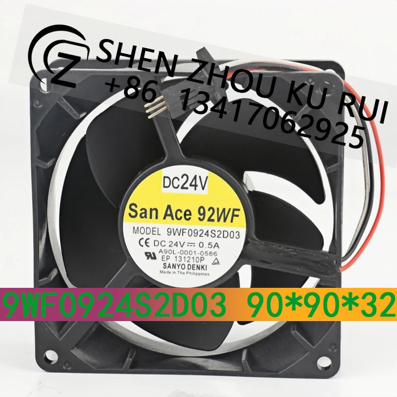New Sanyo 24V 0.5A 9032 9CM Fanuc drive Three-wire CPU Frequency changer 9WF0924S2D03 Cooling fan
