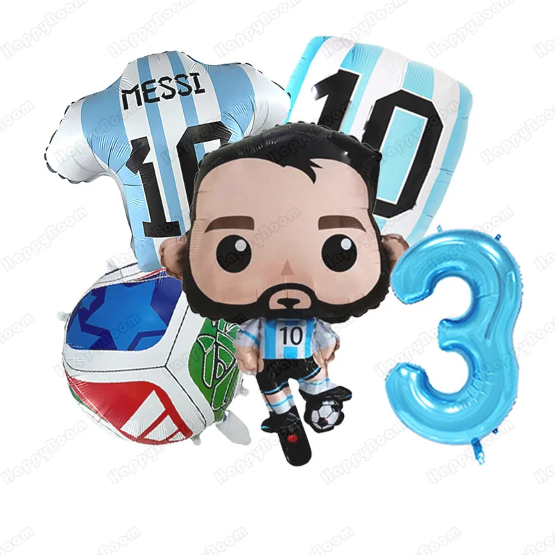 5Pcs Messi Soccer Birthday Alu - đánh giá và giá Confetti Balloon Set