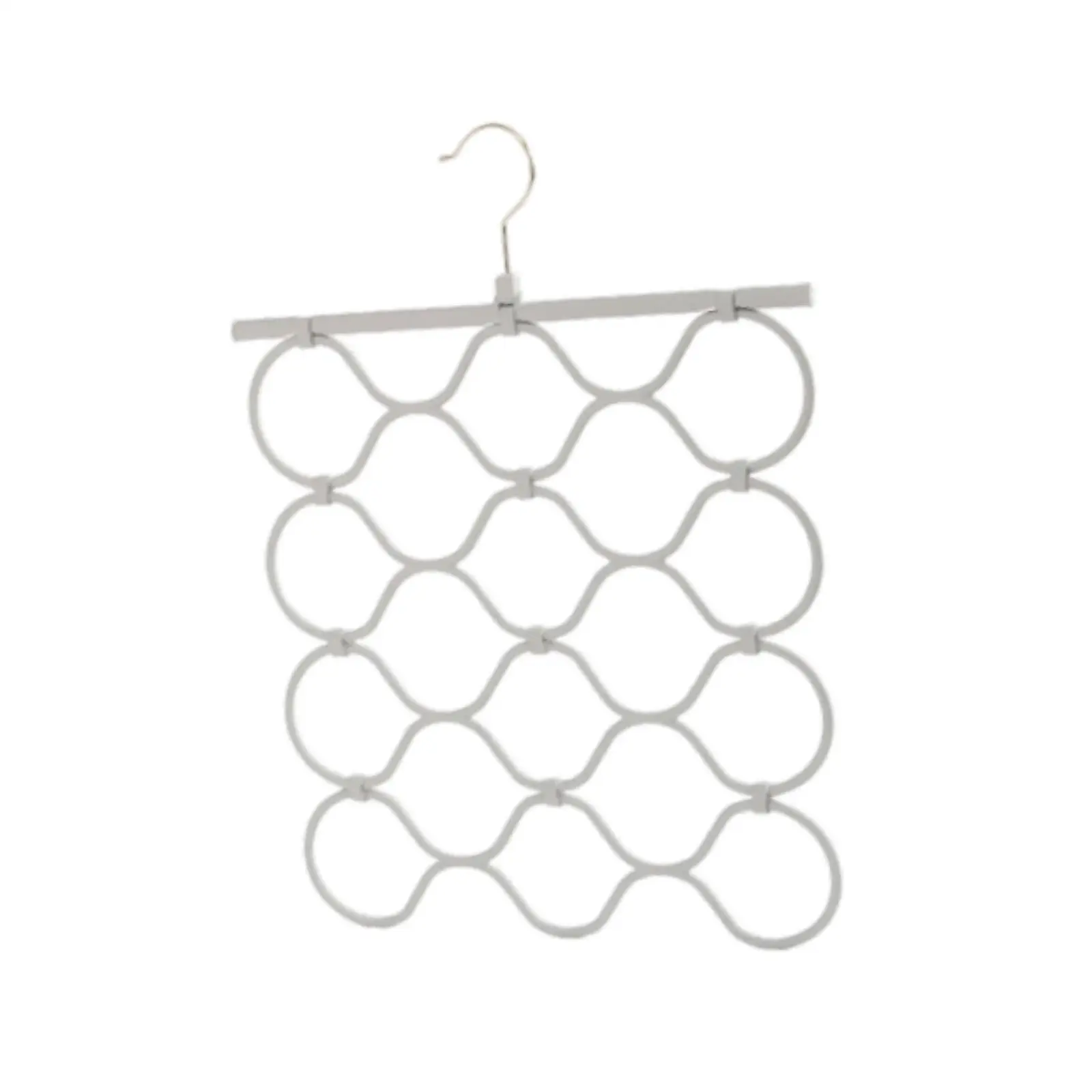 Foldable Scarf Hanger Organizer Multi Rings Non Slip Clothes Hanger Wardrobe Storage Accessory