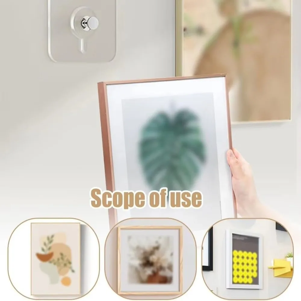 10PCS Transparent Picture Frame Hook No-Trace Adhesive Punch-Free No Drill Hooks Removable Non-Marking Adhesive Picture Hangers
