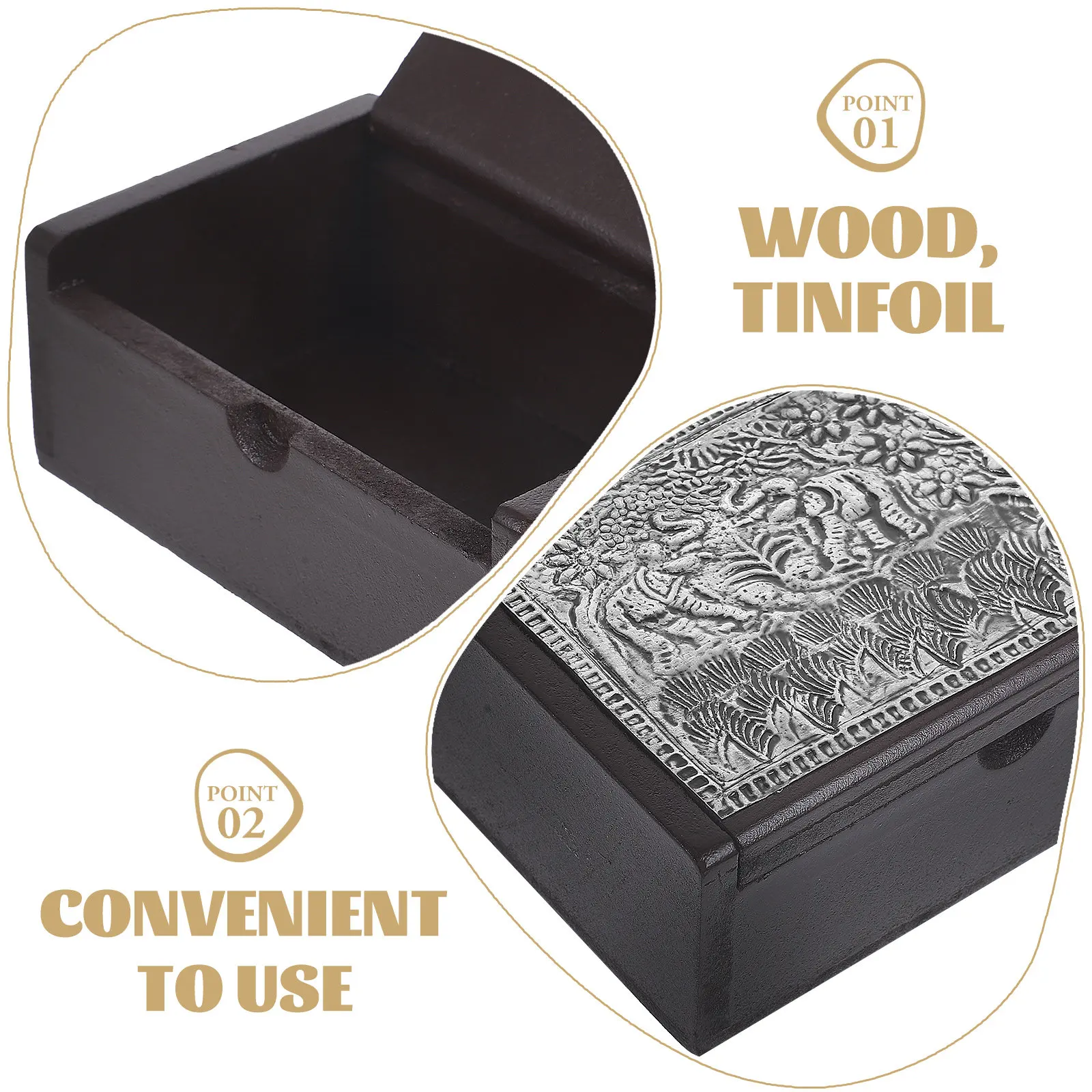 Wooden Card Box Natural Wood Flip Design Portable Compact Storage Organizer Recipe Business Card Holder for Desktop