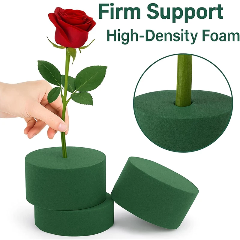 Green Round Floral Foam Blocks DIY Fresh Artificial Flowers Wet Dry Florist Foam Bricks Birthday Wedding Praty Flower Decoration