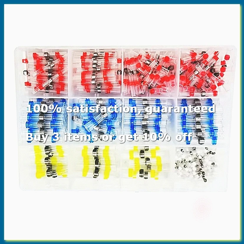 250pcs Heat Shrink Connectors, Waterproof Insulated Electrical Crimp Wire Connectors, Splice Terminal-A56M