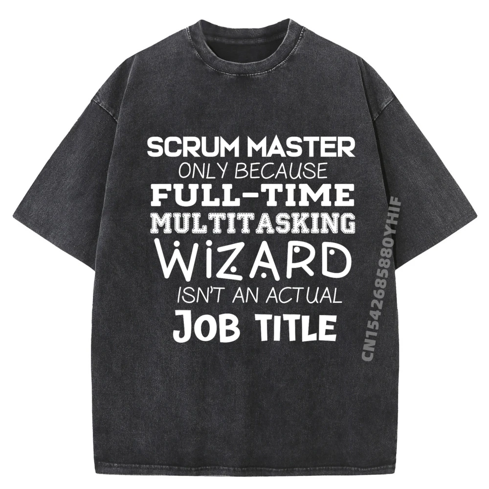 

Забавный подарок Scrum Master, команда развития Agile, мужская одежда больших размеров, летняя мужская футболка с принтом, роскошная стираная рубашка