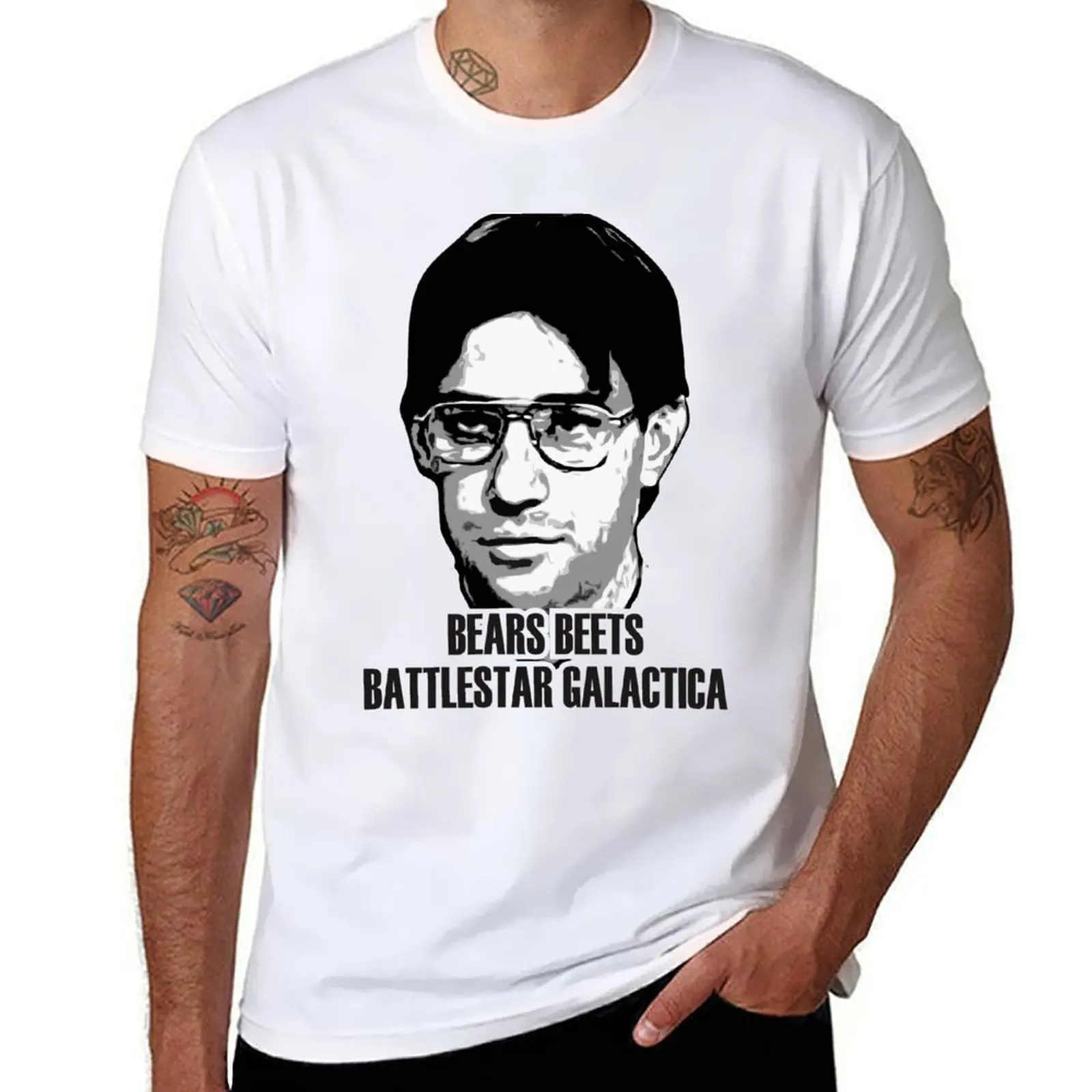 

Bears, Beets, Battlestar Galactica T-Shirt cotton t shirt man anime t shirts for man T-Shirt