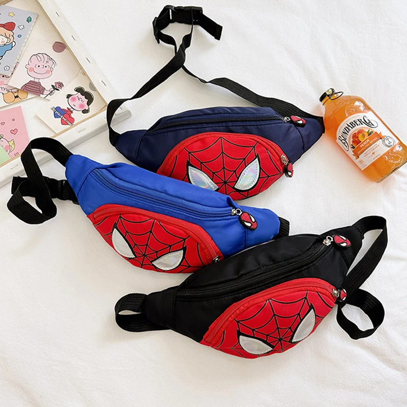 Spiderman Chest Bag Anime Spider-Man Crossbody Bag Kids Storage Pouch Cool Fashion Shoulder Bags Backpack Boy Birthday Gift