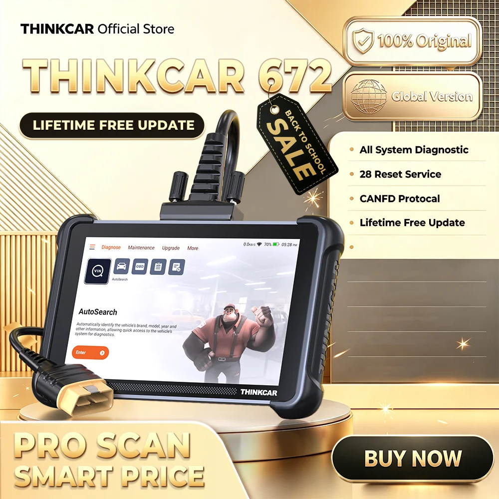 THINKCAR THINKSCAN 672 Professional Bidirectional Car Diagnostic Tool CANFD 28 Reset IMMO Oil Full System Free Auto Obd2 Scanner