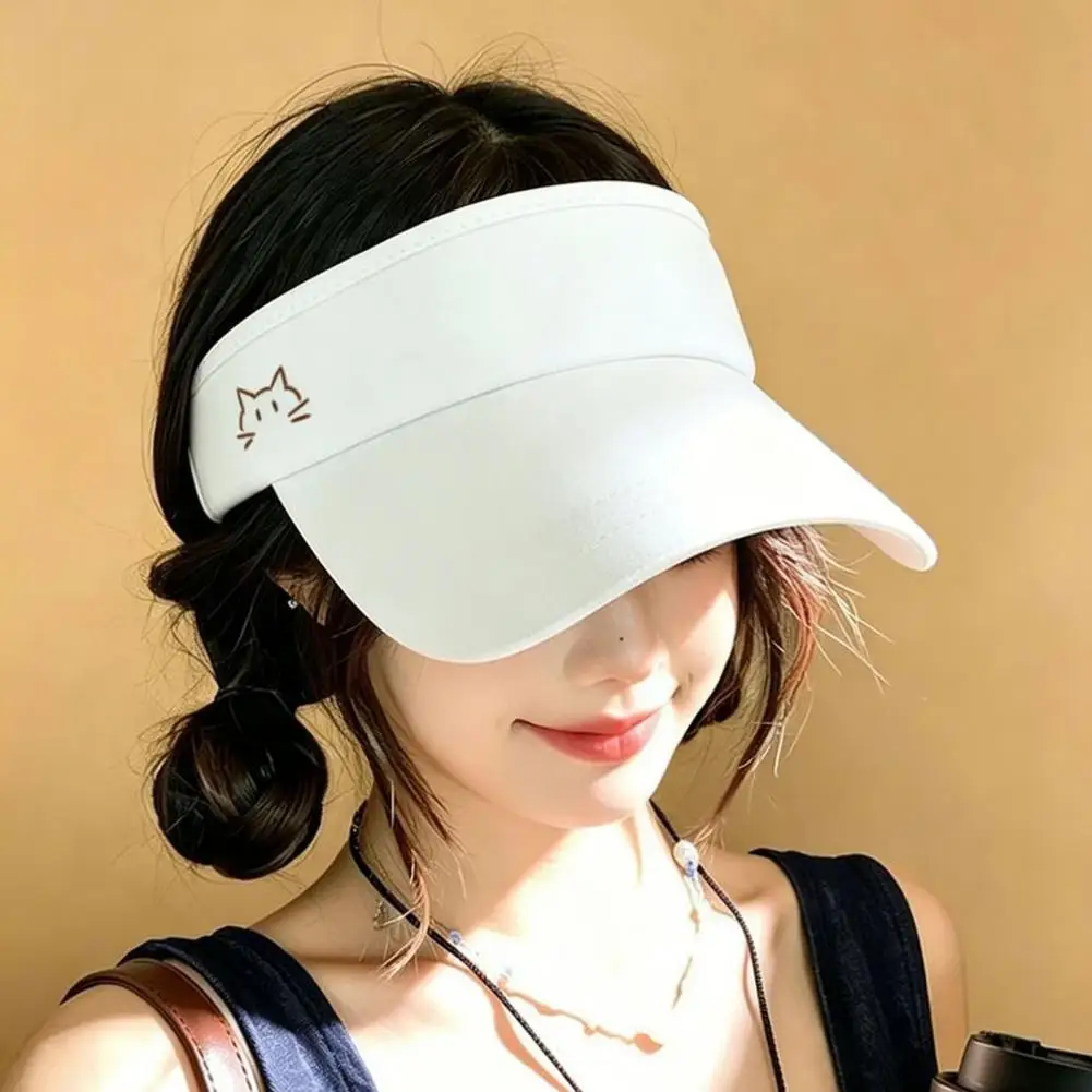 Lightweight Cooling Ice Silk Hat Women Sun Visor Hat with Open Top Breathable Wide Brim Cap Uv Protection Headwear for Outdoor