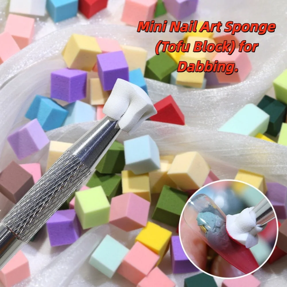 50/100/200PCS Nail Sponge Metal Grabber Mini Replaceable Nail Sponges Blocks For Ombre Nail Art Sponges Nail Art Tools For Nail