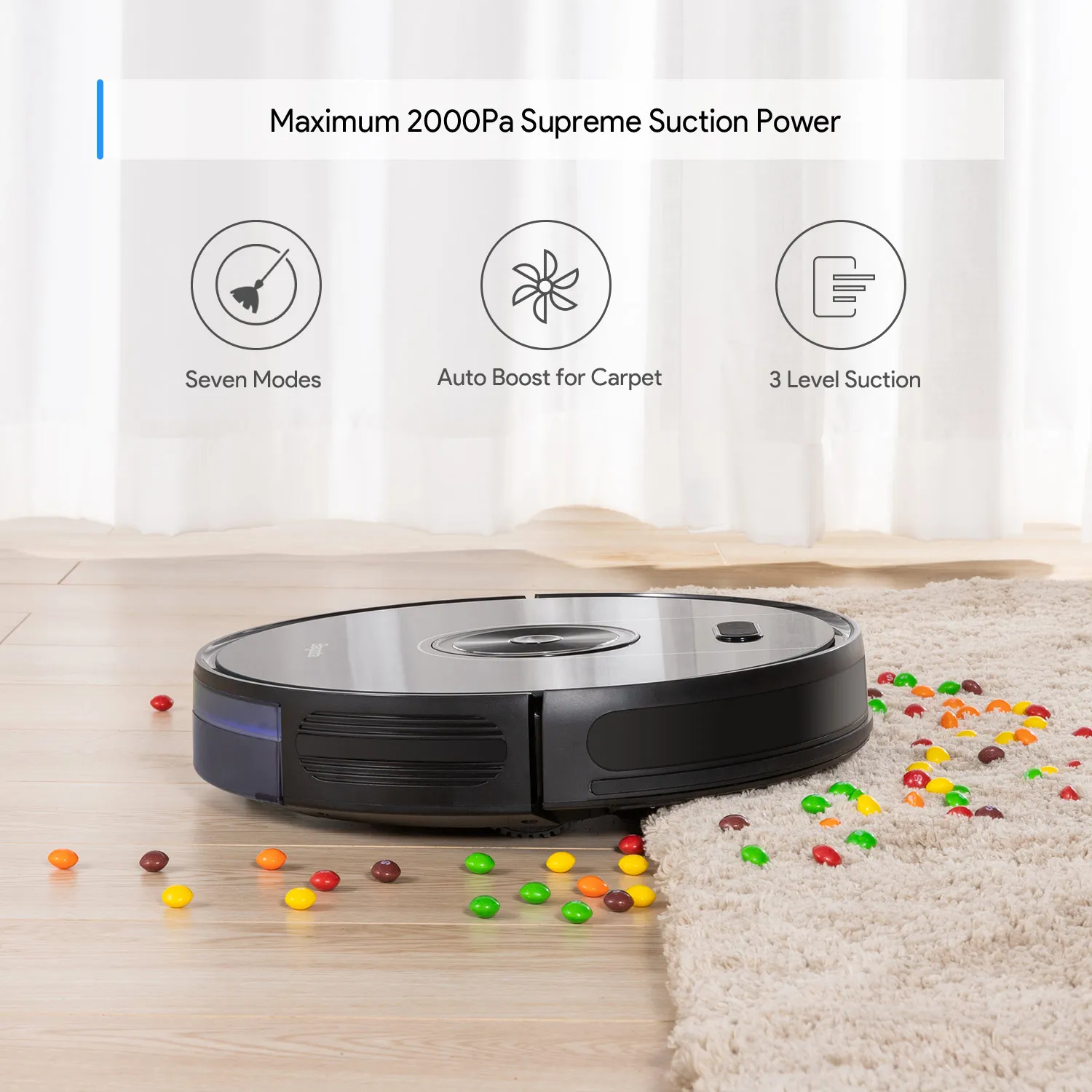 Latest 2024 model 2200pa Super Strong Suction Power Wet and Dry WIFI Voice Control Gyroscopes Navigation Robot Vacuum Cleaner