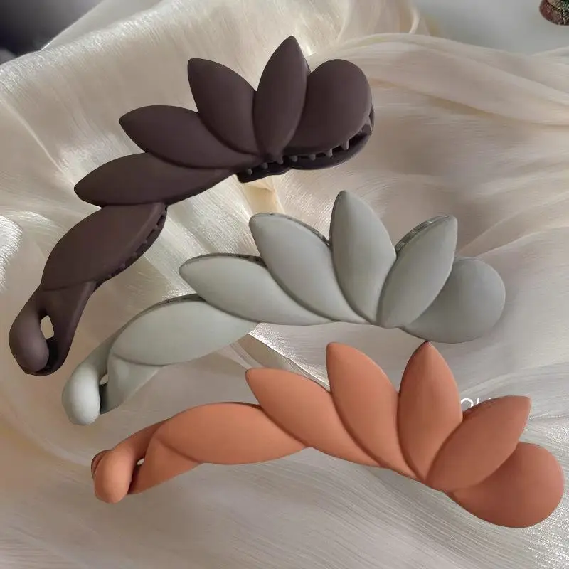 Fashion Matte Banana Clip Ponytail Holder Simple Hair Barrettes For Women Girls Korean Hair Accessories