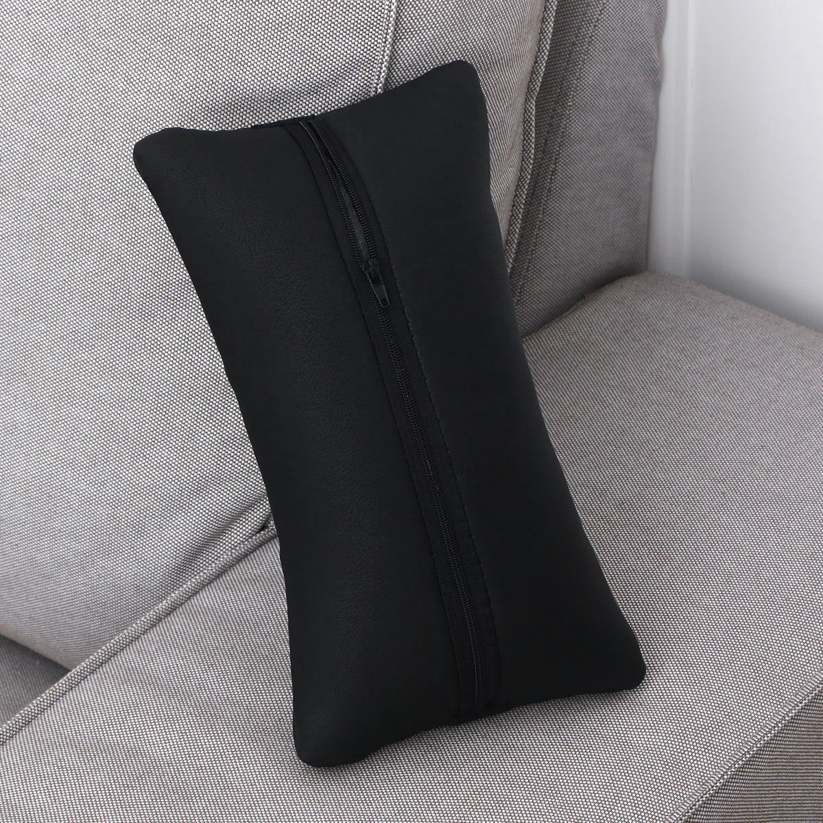 

Beige Car Headrest Pillow Pu Memory Cotton Breathable Neck Support Lumbar Cushion For Car Seat Headrest Waist Pad Pillow