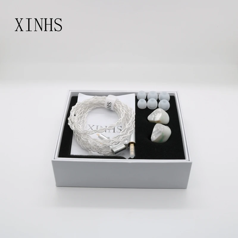 Fones de ouvido intra-auriculares XINHS HS6 HiFi 1DD + 3BA e hetian suet jade IEM 0,78 mm de 2 pinos.