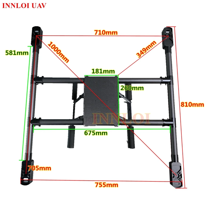 XAERO DIY 1000mm Carbon Fiber Quadcopter Frame for Agricultural Industrial Drone UAV view 2