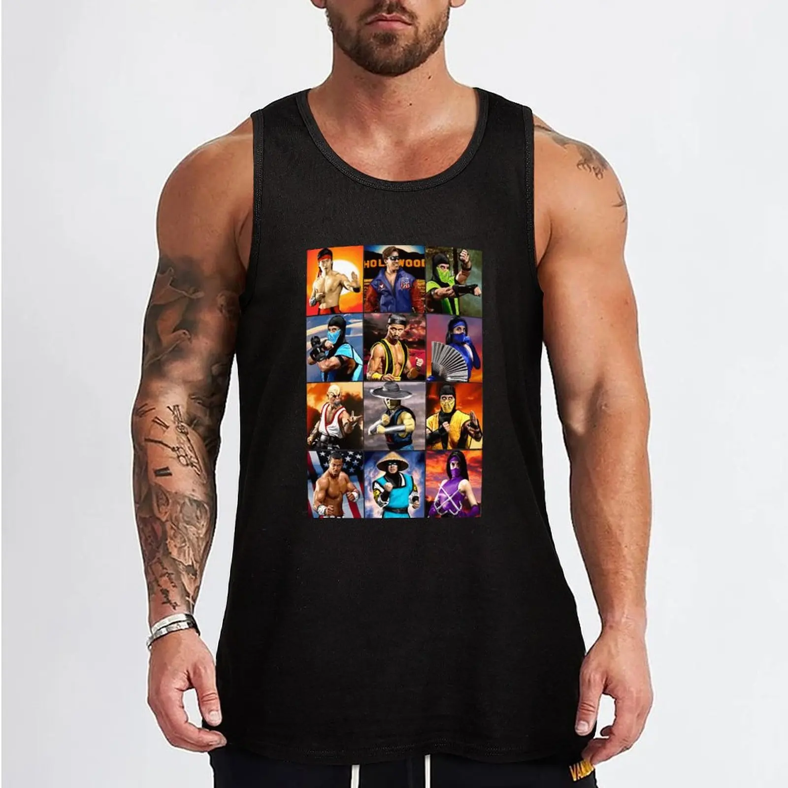 Mortal Kombat 2 Kombatants Tank Top clothes for men summer Sports clothing gym clothes man gym top