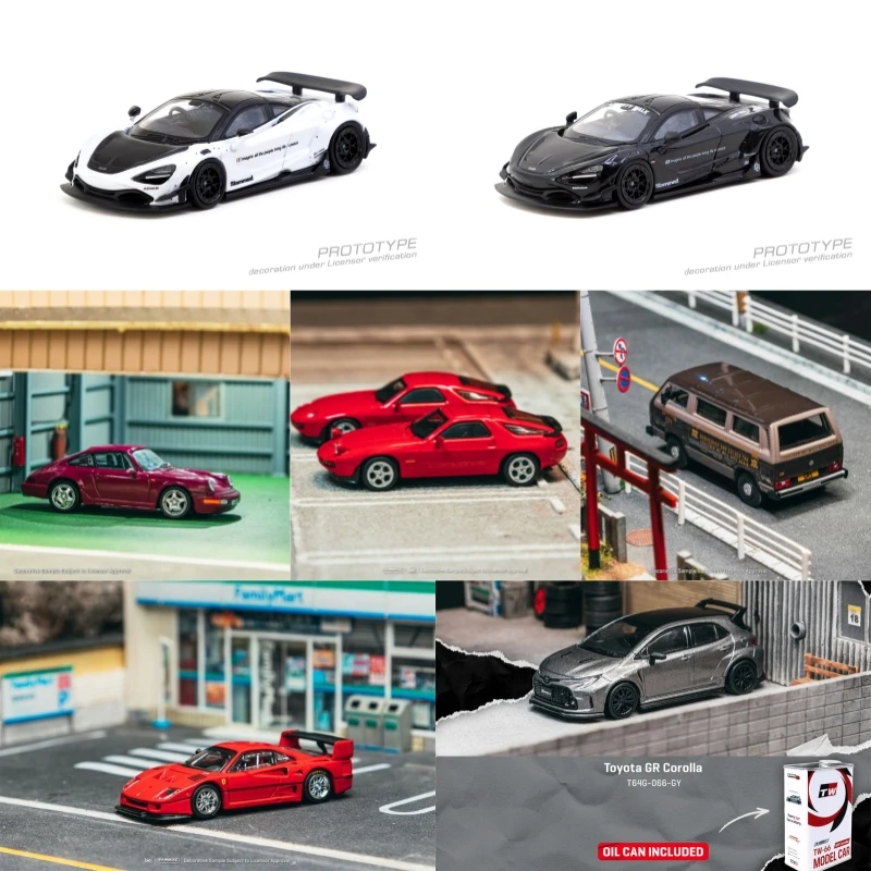 Tarmac Works 1:64 928 S GR Corolla GRS T3 Van LB-WORKS 720S F40 GTE 964 RS Ruby Star литая модель автомобиля