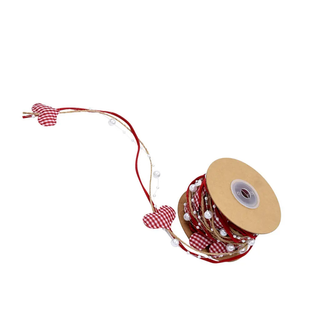 

1 Roll Heart Bead Ribbon Durable Polyester Plastic Ribbon Band Gift Wrapping Wedding Decoration DIY Craft Supplies