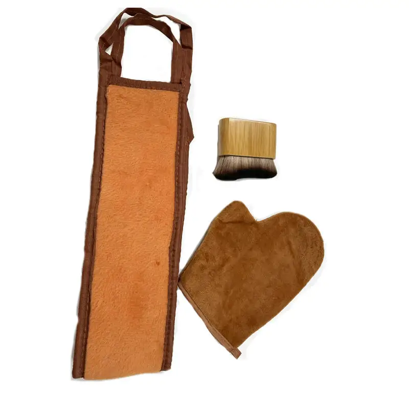3/4pcs Self-Tanning Applicator Kit Mitt Set for Face & Body Mess-free Tanning Gloves with Back Applicator & Finger Gloves