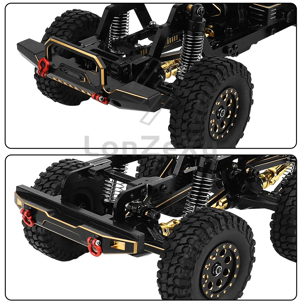 Ottone + alluminio metallo 6x6 RC telaio per auto con assali posteriori centrali anteriori cambio fai da te per TRX4M 1/18 RC Crawler parti di automobili