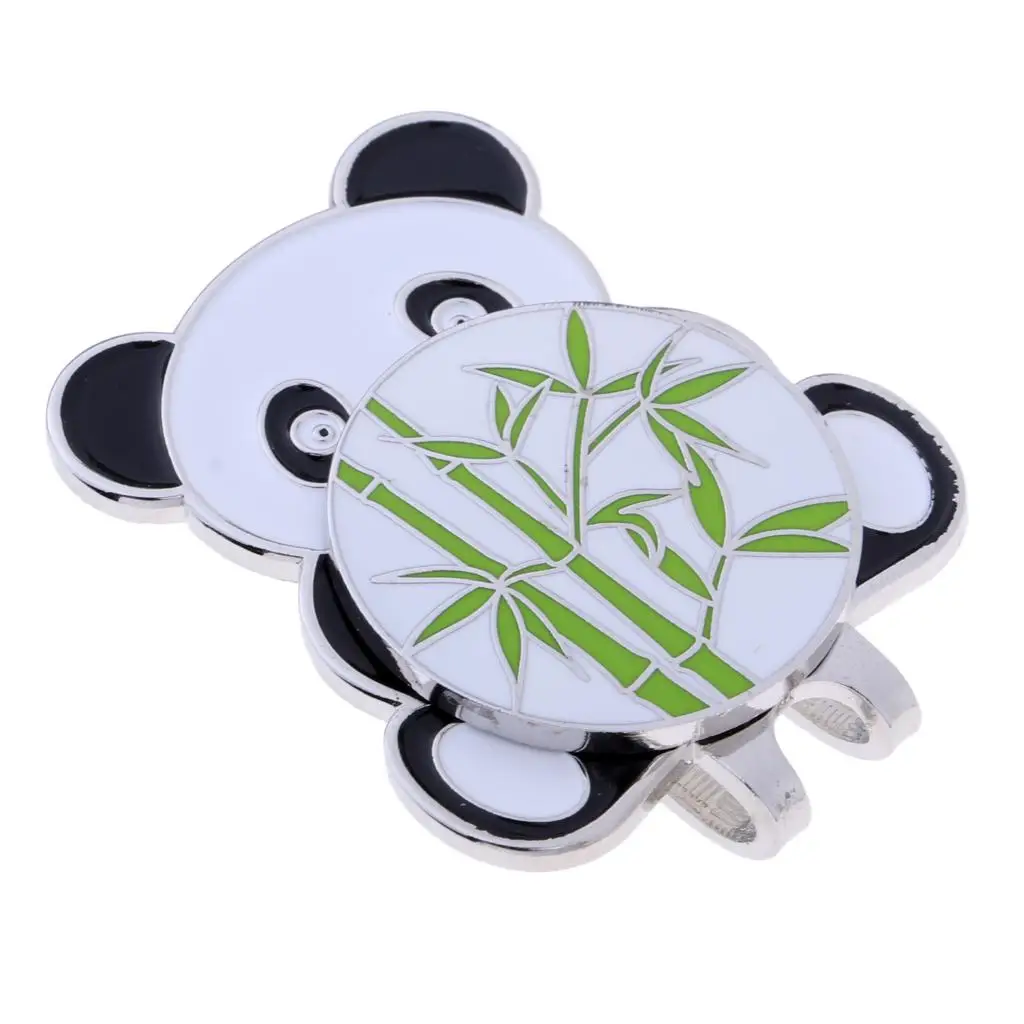 Alloy Golf Cute Panda Cap Clip with Magnetic Detachable Ball