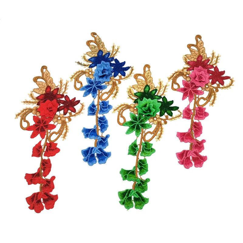 Toppe Ricamate A Forma Di Colletto Fiorito | Per Abiti Da Sera, Sposa, Danza | Dimensioni 33x38 Cm | Materiale Poliestere | Per Fai Da Te E Cucito
