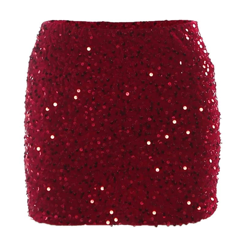 Sisterlinda Mode Pailletten Rock Frauen Herbst Sexy Trend Chic Wilden Dünne Grundlegende Club Streetwear Hottie Mitternacht Sexy Buttoms – Detail 2