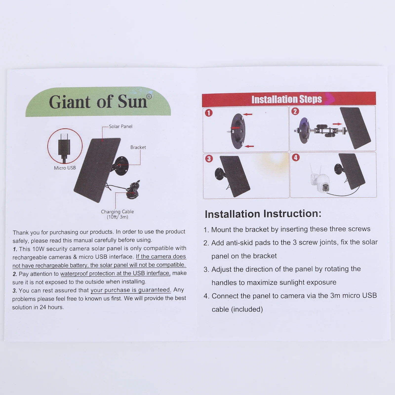 Solar Panel Monocrystalline - Panel Surya 3W 5V dengan Braket