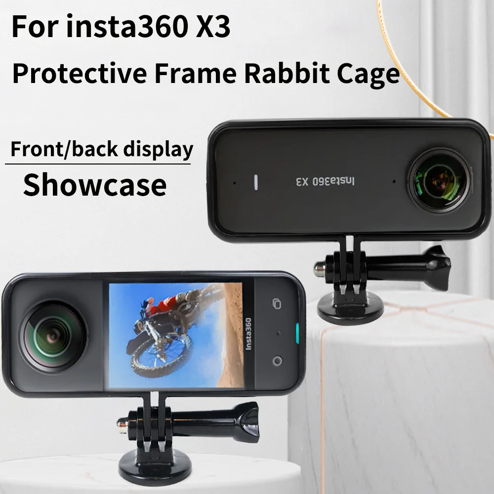 غلاف الكاميرا لقفص الأرانب Insta360 X3 ، إطار تمديد واقي ، ملحقات أفقية ورأسية ، X3 ، One X2